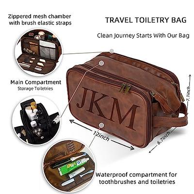 Groomsmen Gift Personalized Leather Toiletry Bag Waterproof