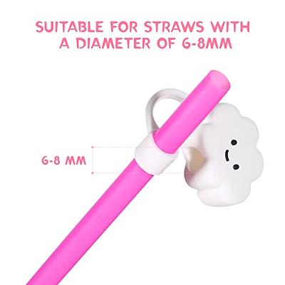 Silicone Straw Tip Covers Cap Reusable Straw Plugs Anti- Straw Tip Lids  Cartoon Straw Charms For 6-8 Mm Straws