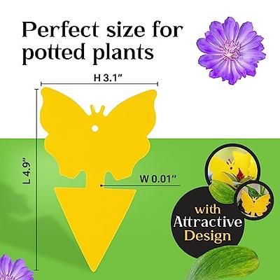 Faicuk Dual-Sided Yellow Sticky Fly Traps for Plant (20 Pack Butterfly)