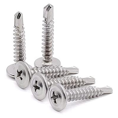 #8 x 1/2 Wafer Head Self Drilling Screws, Phillips Drive Self Tapping Screws, 410 Stainless Steel Sheet Metal Screws, No Pre-Drilled Needs, 100 Pcs