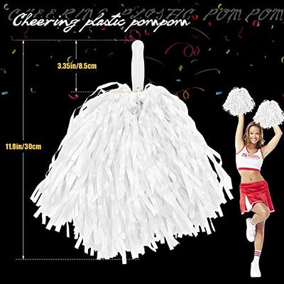 Plastic Cheer Pom Poms Cheerleading Cheerleader Gear 2 pieces one pair  poms(Royal Blue/White)