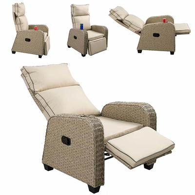 Skypatio Wicker Recliner, Outdoor Recliner Chair