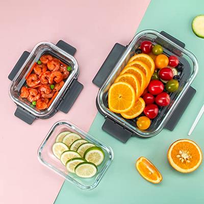HAKEEMI 10 Pack Glass Food Storage Containers with Lids, Airtight Meal Prep  Containers, Glass Lunch Containers Built in Air Vents, Dishwasher Safe,  Grey - Yahoo Shopping