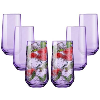 Biandeco Highball Glasses Set of 3, Clear Glass Drinking Glasses