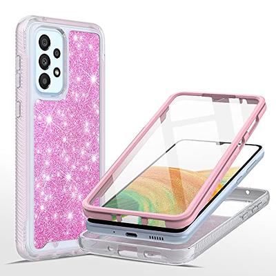 For Samsung Galaxy A02s 5G Glitter Cute Phone Case Girls w/Kickstand Pink