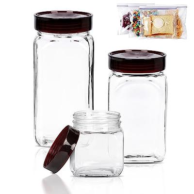 Piscepio Set of 3 Glass Jars Containers with Wooden Lids and Scoop Clear  Canister Jars Set with Spoon for Kitchen Food Storage Coffee Tea Sugar