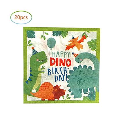 HJINGY 96 PCS Dinosaur Party Supplies Dinosaur Birthday Party Tableware Set  Dinosaur Themed Plates Napkins Forks Party Decorations for 24 Guests Dino