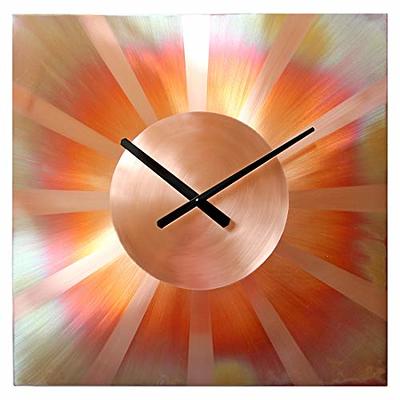 InTheTime 36-inch Copper Wall Clock Square Large Silent Non