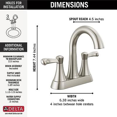 Delta Faucet Esato Widespread Bathroom Faucet Brushed Nickel, Bathroom  Faucet 3 Hole, Bathroom Sink Faucet, Drain Assembly, SpotShield Brushed  Nickel