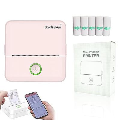 Doodle Dash Printer Mini Printer Sticker Maker Bluetooth Connection Cell  Phone, Tablet with 5 Self-Adhesive Rolls Printing Paper Wireless Inkless  Pocket Printer Suitable for Photos, Study (Pink) - Yahoo Shopping