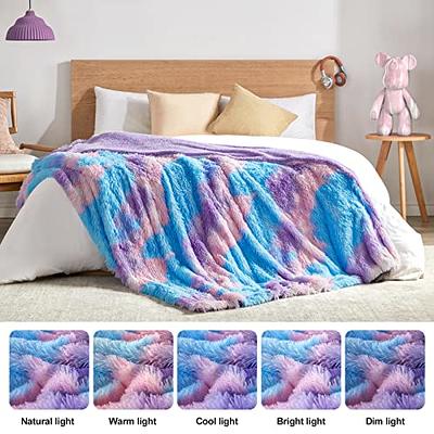 BEAUTEX Faux Fur Throw Blanket, Soft Sherpa Fluffy Blankets, Warm