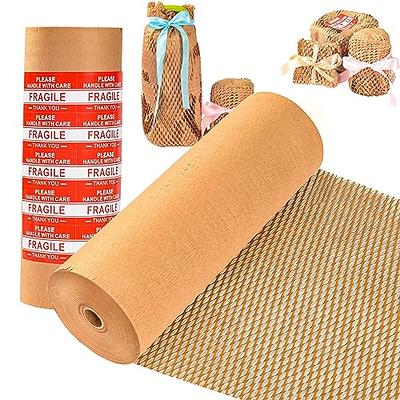  LIBEDECO Honeycomb Packing Paper, 15x 165' Packing Paper for  moving, Recyclable Honeycomb Paper Cushioning Wrap Protective Roll With 36  Fragile Sticker Labels & 100Ft Jute Twine Brown : Office Products
