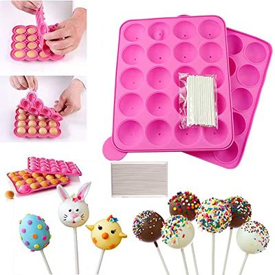 Silicone Cake Pop Mold + 120 Sticks, Easter BPA Free Baking Mold for Candy  Chocolate Lollipop Dessert Cupcake Cooker - Pink - Yahoo Shopping