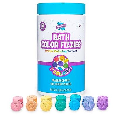 Tub Works Bath Color Fizzies, 150 Count, Nontoxic & Fragrance-Free