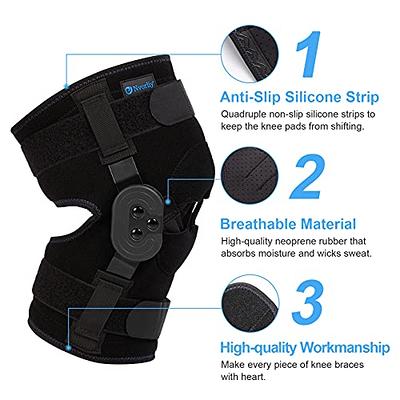 Nvorliy ROM Metal Hinged Knee Brace, Adjustable Open Patella Pad, Medical Knee  Immobilizer for ACL, Post Op, Tendon, Orthopedic Rehab and Meniscus  Injuries, Fit Right & Left Leg, Women & Men 
