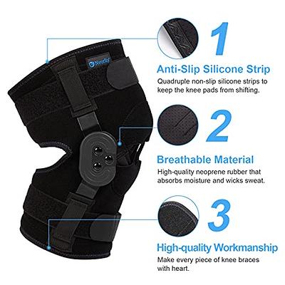 Nvorliy ROM Metal Hinged Knee Brace, Adjustable Open Patella Pad, Medical  Knee Immobilizer for ACL, Post Op, Tendon, Orthopedic Rehab and Meniscus  Injuries, Fit Right & Left Leg, Women & Men 