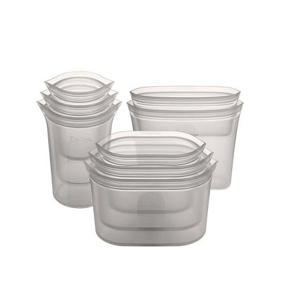 Zip Top Reusable Silicone 8-Piece Set - 3-Sizes of Cups, 3-Sizes of Dishes,  2-Sizes of Bags, Zippered Storage Containers in Gray - Yahoo Shopping