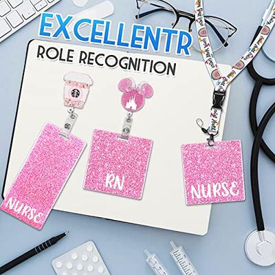 Nurse Badge Reel & Badge Buddy Vertical and Horizontal | Custom Glitter Acrylic Badge Card | Nurse Badge Holder Rn | Personalized Tags for ID Badges