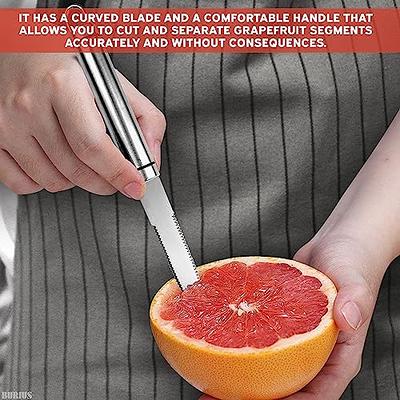 Stainless Steel Grapefruit Knife Curved Citrus Fruit Cutting Tool Serrated  Kitchen Utensil