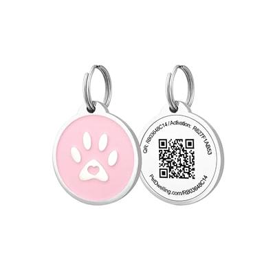 WhoseID Dog Cat Name Tag Personalized for Pets ID Custom Accessories Silent  QR Code Tags Ring Supplies Email Alert Silvery