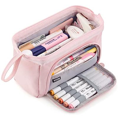 Labakihah School Supplies Japanese Pencil Case Student Stationery Bag Creative Large Capacity Pencil Case, Pink