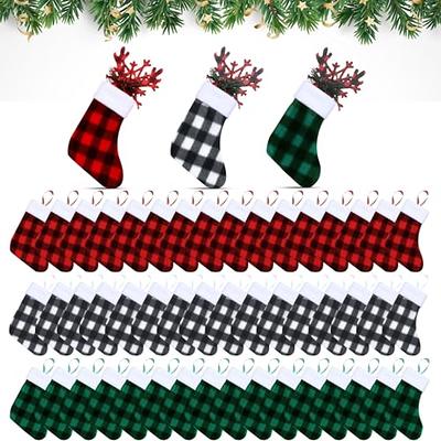 RFAQK Personalized Christmas Stockings -Set of 3 with 50 Pcs Name Tags,  Large