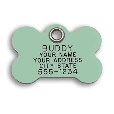 JATEBI Personalized Pet ID Tags, Stainless Steel Dog Tags,custom  Bone&Hollowed Paw Shaped Engraved Dog Name, Label, Addr