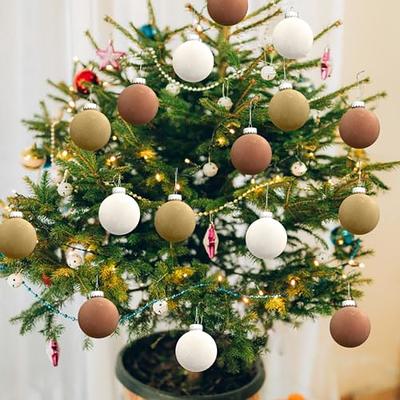 15Pcs Velvet Christmas Balls Flocked Christmas Tree Ball Ornaments, Velvet  Balls Christmas Tree Decorations, Velvet Christmas Ornament Hanging Flocked