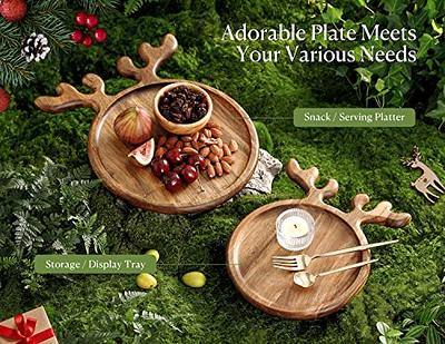 Round Wood Serving Tray Decorative Wooden Food Tray