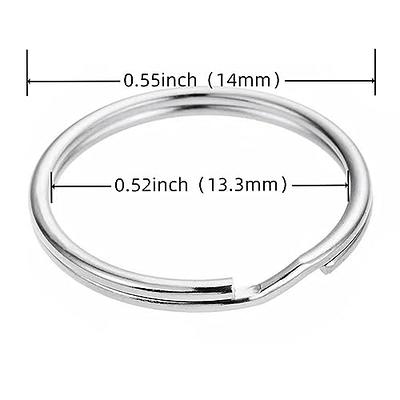 0.55Inch Small Key Rings Bulk - 100 Pcs Split Rings for Keychains