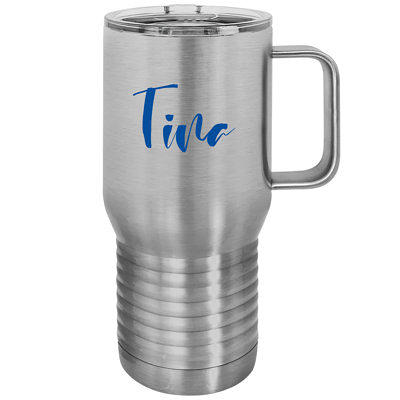 20 oz. Vacuum Insulated Stainless Steel Travel Mug with Handle - Yahoo  Shopping