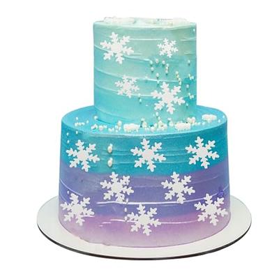 50pcs Edible Snowflakes Cake Decor Cupcake Toppers Winter