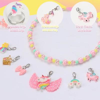 ShineySky Mermaid Dress Up Jewelry for Girls, Princess Accessories Headband  Rings Necklaces Bracelets with Changeable Charms, 18pcs Set for Kids Age 3