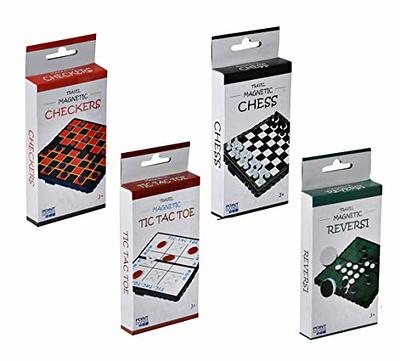 Point Games Travel Board Game Set - Bundle Pack of 4 Classic Magnetic Games for Kids Includes Individual Boards & Pieces