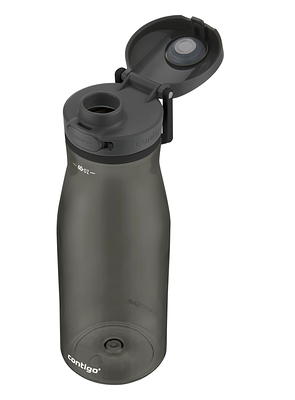 Contigo Autoseal 32 oz Plastic Water Bottle with Flip-Top and Wide Mouth  Lid, Licorice and Gray 