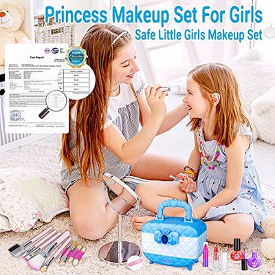 Kids Makeup Kit for Girls, Real Washable Makeup Kit, Little Girls Makeup  Kit for Kids Toddlers Princess, Real Makeup Set, Christmas Birthday Gift  Toys