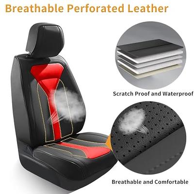 RAWAKORW Faux Leather Car Seat Covers Fit for Honda Accord 2007