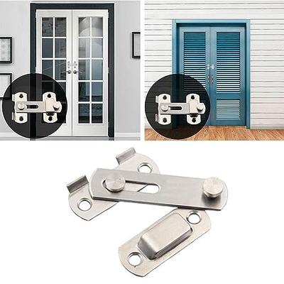 Antrader Barn Door Lock, 4 Pack 3-Inch Black Solid Stainless Steel Hook and  Eye Latch for Cabin Door Gate Closet Door Window