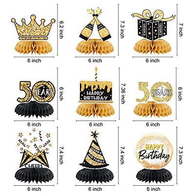 9 Pieces 50th Birthday Honeycomb Centerpieces Decorations Black and Gold  Happy Birthday Table Decorations for Fifty Years Birthday Party Supplies -  Yahoo Shopping