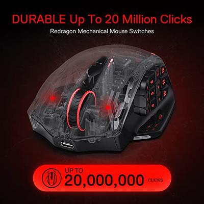 Redragon M913 Impact Elite Wireless Gaming Mouse, 16,000 DPI Wired/Wireless  RGB Gamer Mouse with 16 Programmable Buttons, 45 Hr Battery and Pro