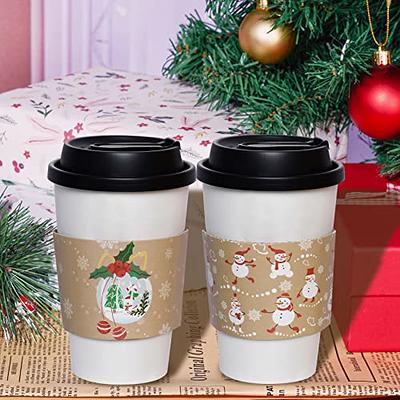 24pcs Christmas Disposable Coffee Cups with Lids 16oz