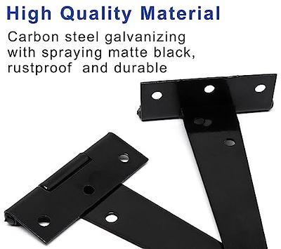 The Metal Magician Black T-Strap Hinges, Pack of 4 Heavy Duty Barn