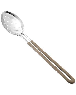 Martha Stewart Everyday Taupe Stainless Steel Slotted Spoon