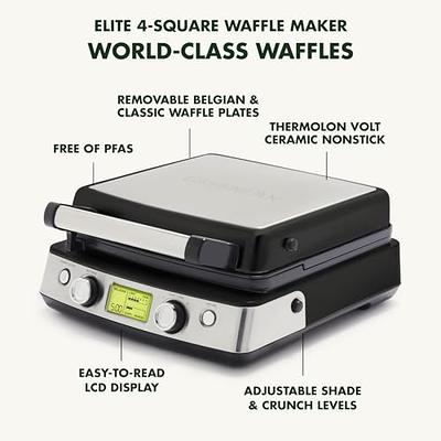 GreenPan Elite Ceramic Nonstick 2 Square Waffle Maker - Black