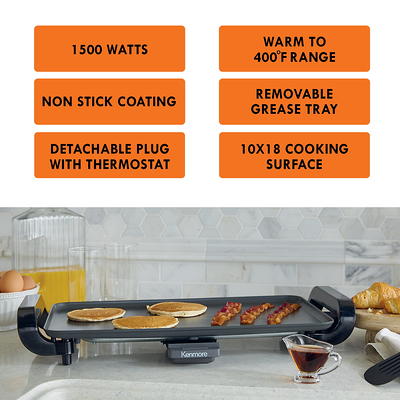 1500W Smokeless Indoor Grill Electric Griddle with Non-stick Cooking Plate  - Costway