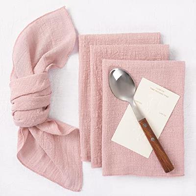 MLMW Gauze Cloth Napkins Set of 6 Soft Cotton Dinner Napkins 16.5×16.5  Rustic Bulk Linen Napkins for Wedding Party Casual Table Decoration Pink -  Yahoo Shopping