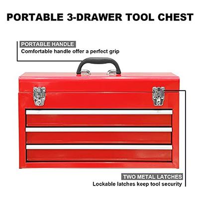 CRAFTSMAN Portable 20.5-in Ball-bearing 3-Drawer Red Steel Lockable Tool Box