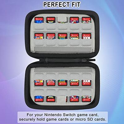 FYY Nintendo Switch Game Case - Black Nintendo Switch Game Holder for  Nintendo Switch Cartridge Case with 24 Game Card Slots & 48 Micro SD Card  Slots