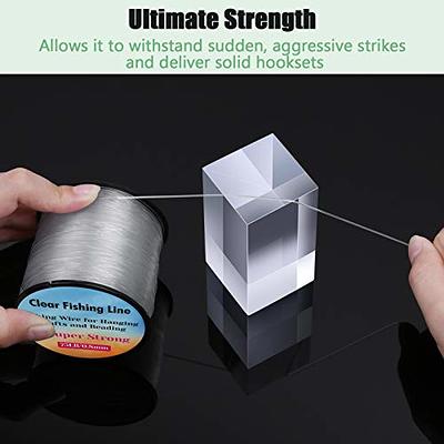 1 Set Fishing Line Nylon String Cord Clear Fishing Wire Fishing String Roll  With Aluminum Crimping Sleeves