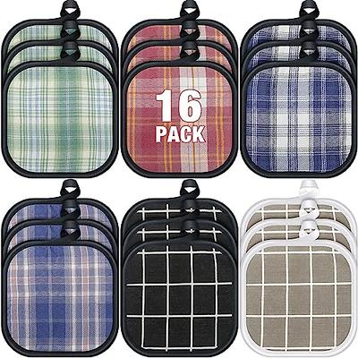 R HORSE 6 Pcs Pot Holders with Pocket Cotton Grey Potholder Heat Resistant Oven  Mitts Machine Washable Hot Pad for Kitchen Baking Cooking 9.8x7.8 - Yahoo  Shopping